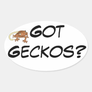 Got Geckos w/ Gecko Image Oval Sticker
