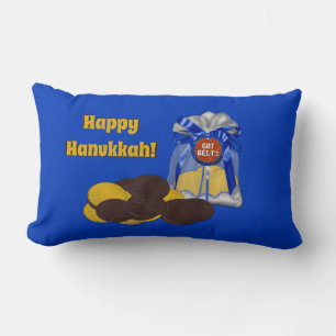 Got-Gelt-Chocolate-Coin-Grouping-Stripes-2- Lumbar Cushion