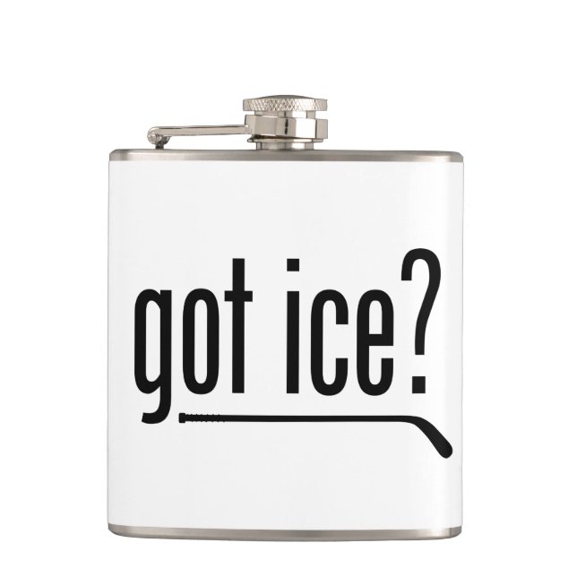 got ice? (hockey) hip flask (Front)