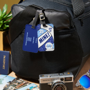 Got it! girl's blue white volleyball team colours luggage tag