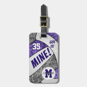 Got it! girls purple grey volleyball team colours luggage tag