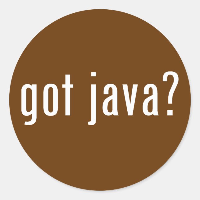 got java? classic round sticker (Front)