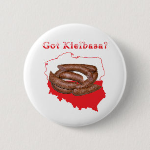 Got Kielbasa Polish Map 6 Cm Round Badge