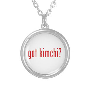 got kimchi? silver plated necklace