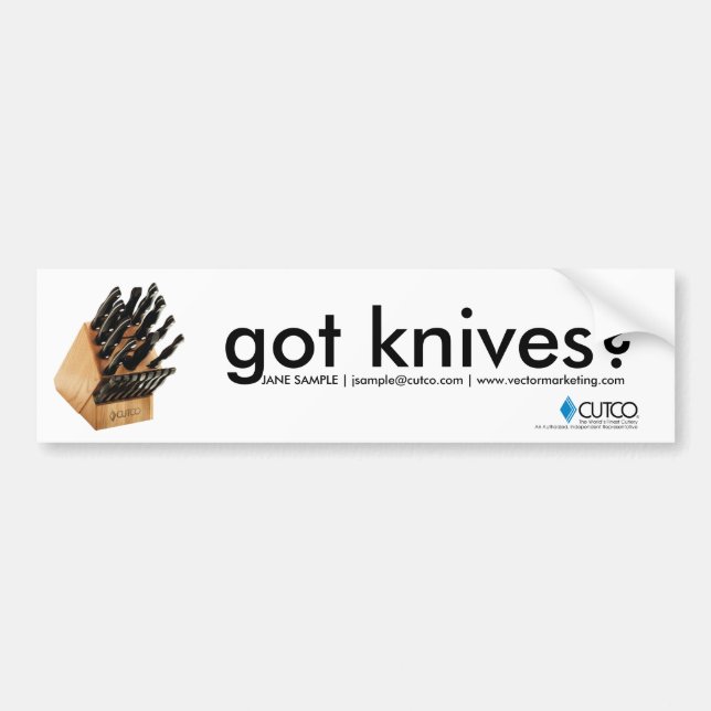 Got Knives Cutco Bumper Sticker (Front)