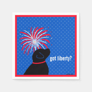 Got Liberty? Black Dog Independence Day Napkins