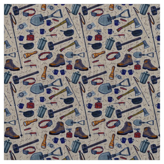 Got matches camping gear Pattern Fabric (Swatch)