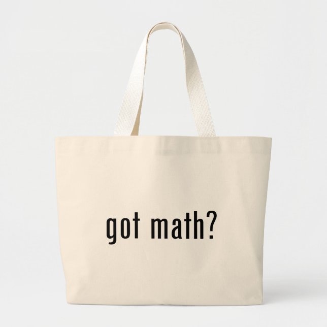 got math? large tote bag (Front)