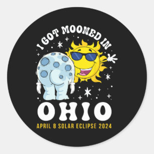 Got Mooned In Ohio Total Solar Eclipse 2024 Classic Round Sticker