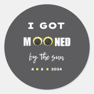 Got Mooned Sun Solar Eclipse Classic Round Sticker