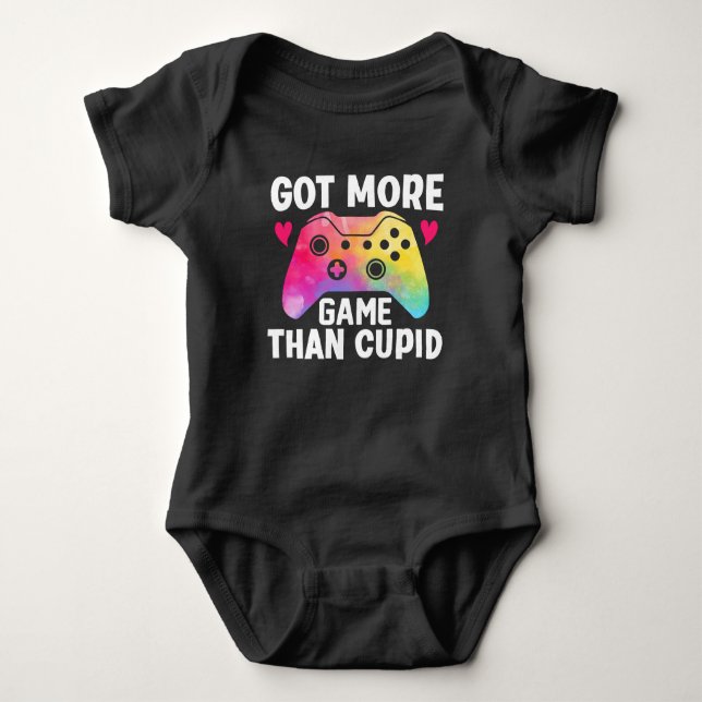 Got More Game Than Cupid Valentine Video Game Baby Bodysuit (Front)