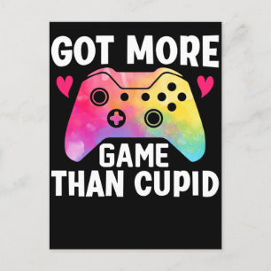Got More Game Than Cupid Valentine Video Game Postcard