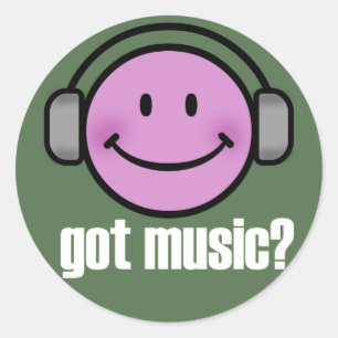 GOT MUSIC SMILE CLASSIC ROUND STICKER