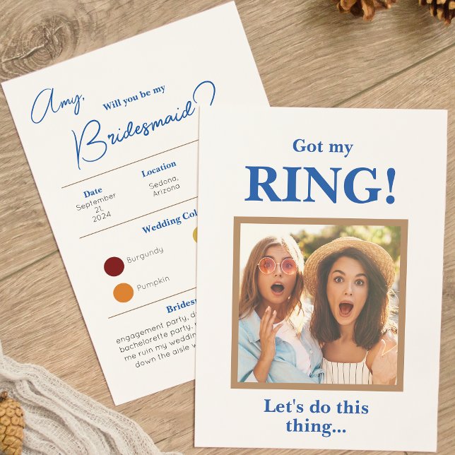 Got My Ring Colour Palette Bridesmaid Proposal Car Invitation (Creator Uploaded)
