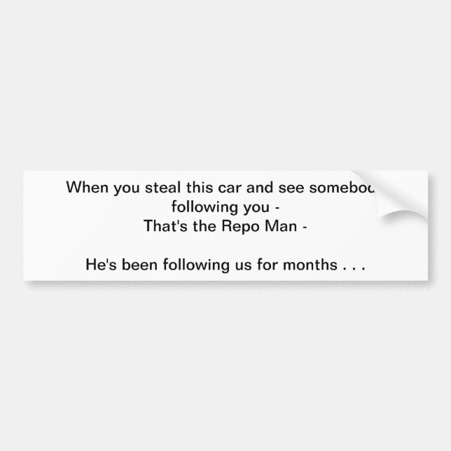 Got No Money Guide Anti-Theft Bumper Sticker 9 (Front)