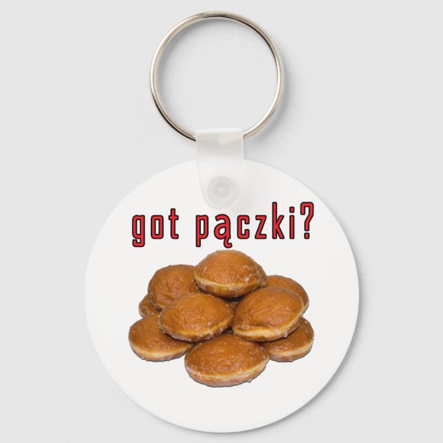 got paczki? Polish Dessert Key Ring (Front)