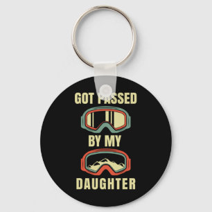 Got Ped By My Daughter Funny Retro Idea For Skiing Key Ring