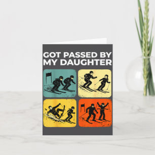 Got Ped By My Daughter Funny Retro Skiing Card