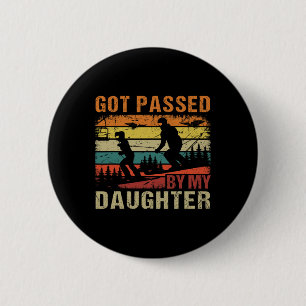 Got Ped By My Daughter Funny Retro Vintage Skiing  6 Cm Round Badge