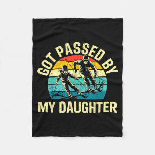 Got Ped By My Daughter Funny Ski Skiing Winter Mou Fleece Blanket
