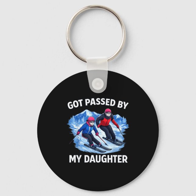 Got Ped By My Daughter Funny Skiing _27  Key Ring (Front)