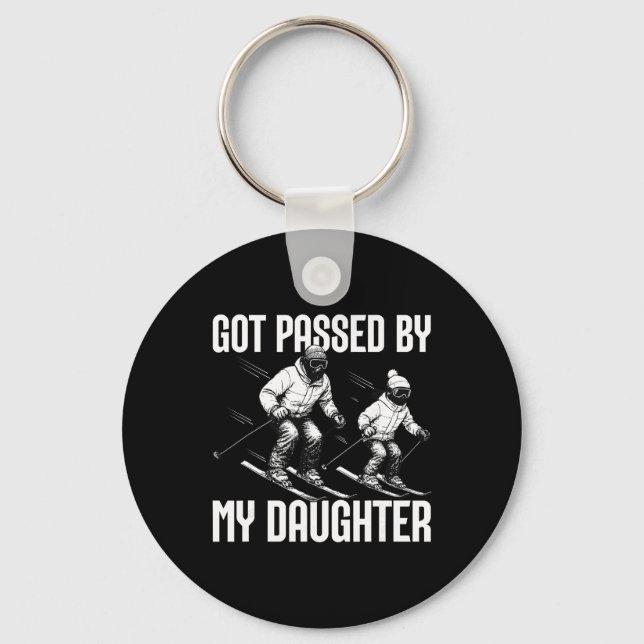 Got Ped By My Daughter Funny Skiing _4  Key Ring (Front)