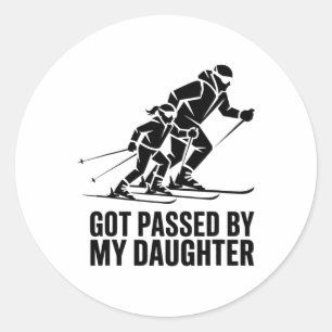 Got Ped By My Daughter Funny Skiing _54 Classic Round Sticker
