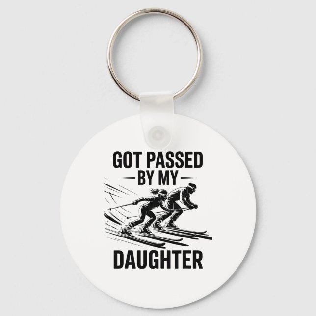 Got Ped By My Daughter Funny Skiing _68  Key Ring (Front)