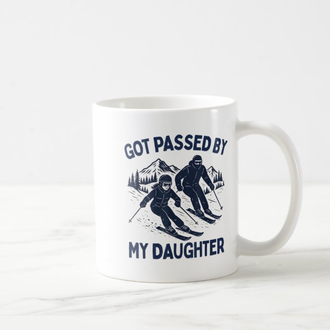 Got Ped By My Daughter Funny Skiing  Coffee Mug (Right)
