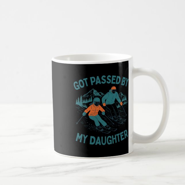 Got Ped By My Daughter Funny Skiing Dad Winter Spo Coffee Mug (Right)