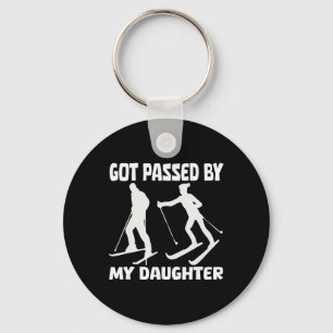 Got Ped By My Daughter Funny Skiing Father's Day Key Ring