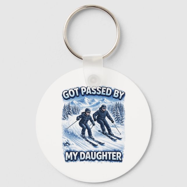 Got Ped By My Daughter Funny Skiing Mountain Desig Key Ring (Front)