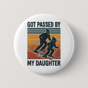 Got Ped By My Daughter Funny Skiing Retro Winter S 6 Cm Round Badge