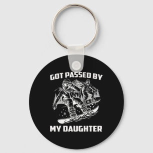 Got Ped By My Daughter Funny Skiing Ski Dad Winter Key Ring