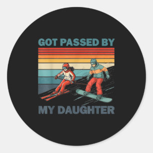 Got Ped By My Daughter Funny Skiing Snowboarding Classic Round Sticker