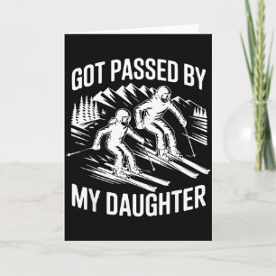 Got Ped By My Daughter Skiing, Retro Dad Skiers _1 Card