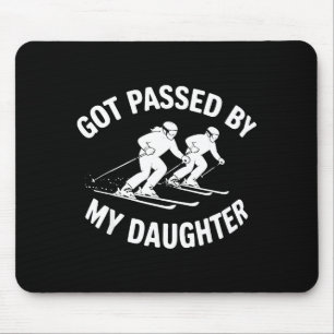 Got Ped By My Daughter Skiing, Retro Dad Skiers Mouse Pad