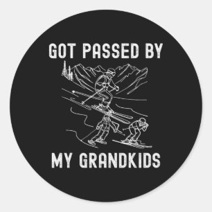 Got Ped By My Grandkids Skiing Family Winter Sport Classic Round Sticker