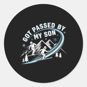 Got Ped By My Son Skiing Family Winter Sports Fun Classic Round Sticker