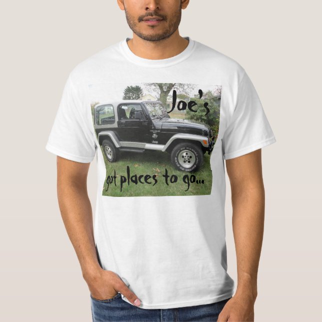 "Got places to go" Black and Grey Jeep t-shirt (Front)