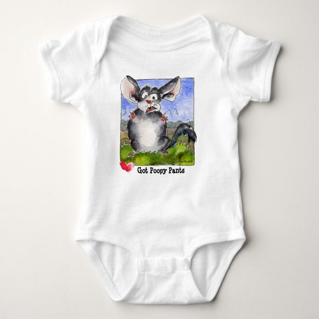 Got Poopy Pants Cartoon Funny Baby Baby Bodysuit (Front)