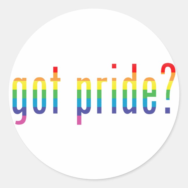got pride? classic round sticker (Front)