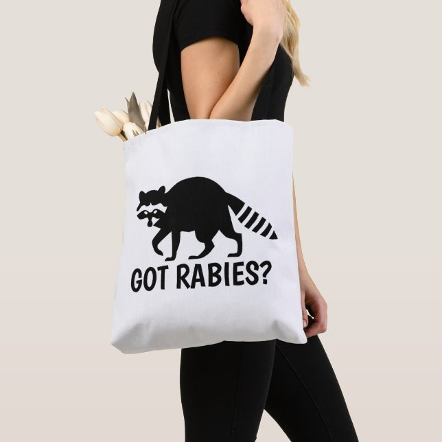 Got Rabies Racoon Tote Bag (Close Up)