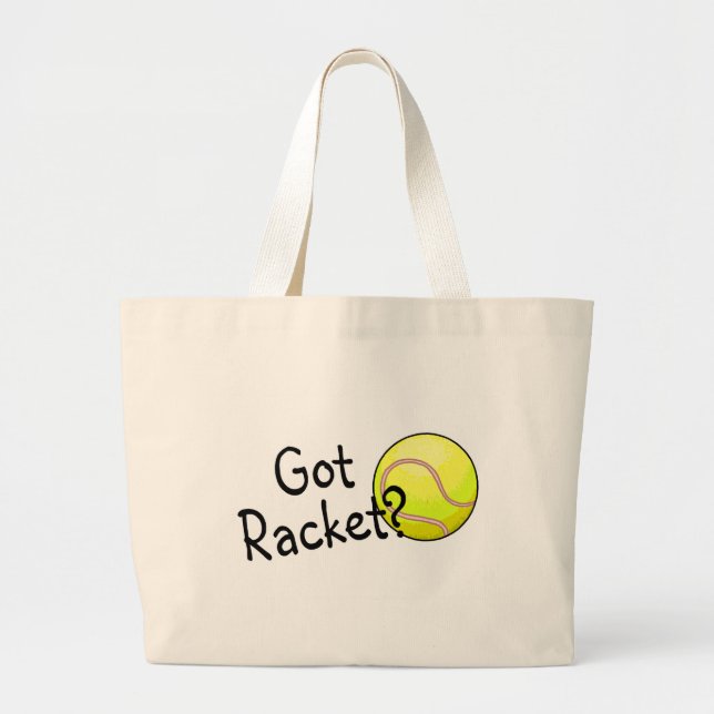 Got Racket? (Tennis Ball) Large Tote Bag (Front)