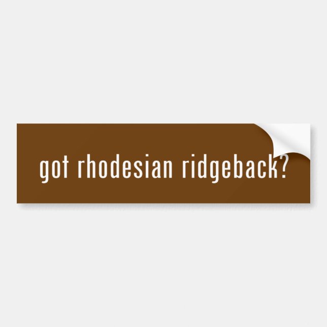 got rhodesian ridgeback? bumper sticker (Front)