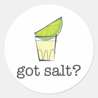 Got Salt? Tequila Shot with Lime Classic Round Sticker