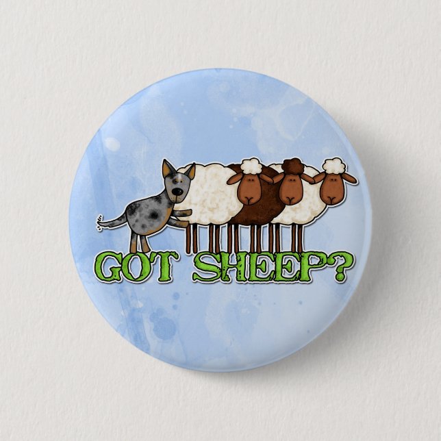 got sheep 6 cm round badge (Front)