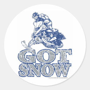 Got-Snow-Distressed-GreyBlu Classic Round Sticker