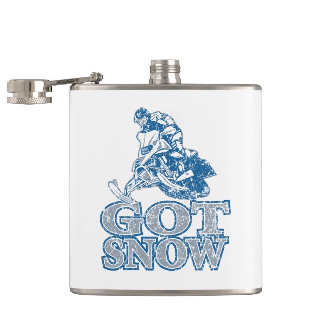 Got-Snow-Distressed-GreyBlu Hip Flask (Opened)