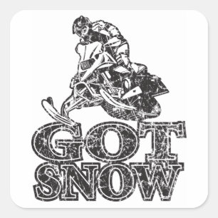 Got Snow Snowmobiler Square Sticker